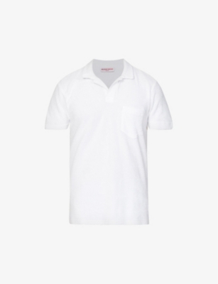 Sebastian Cotton Pique Polo Shirt in White - Orlebar Brown