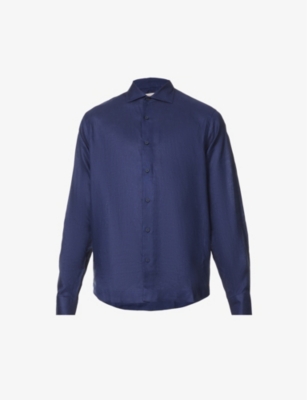 ORLEBAR BROWN: Giles brand-tab regular-fit linen shirt