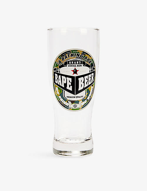 A BATHING APE: BAPE logo-print beer glass 18cm