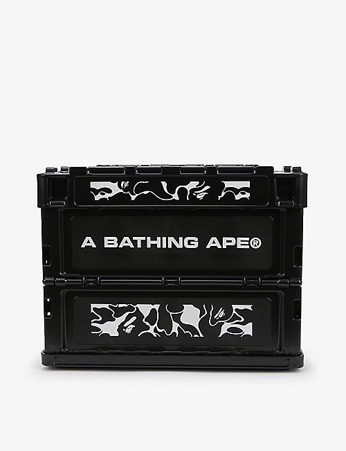 A BATHING APE: Logo-print plastic folding container 20L