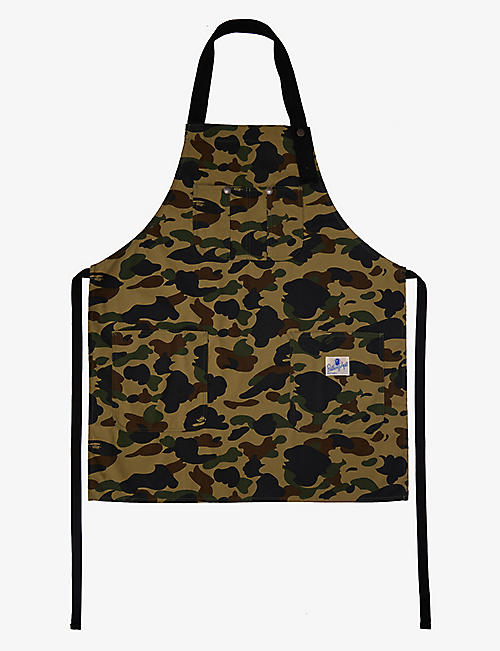 A BATHING APE: Camouflage-print cotton apron