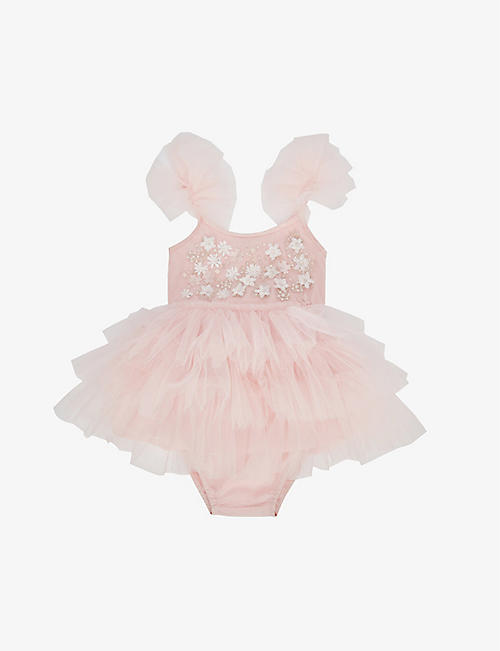 TUTU DU MONDE: Luella rhinestone-embellished cotton-poplin dress 3-24 months