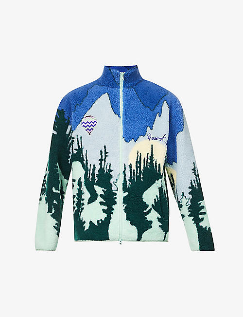 HOUSE OF SUNNY: Mountain Climbed graphic-print fleece jacket