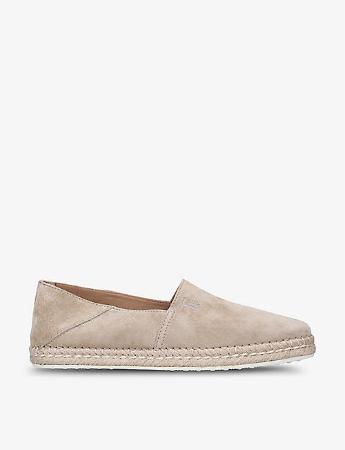 TODS: Pantofola logo-embossed suede espadrilles