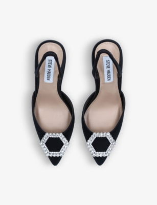 STEVE MADDEN Lucent rhinestone-embellished satin heels