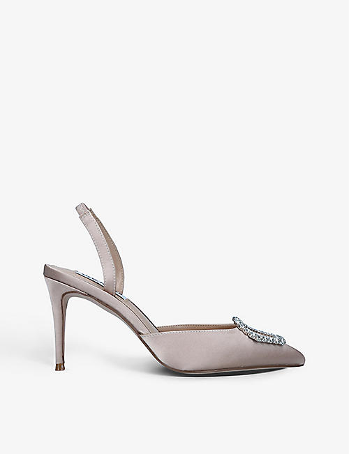 STEVE MADDEN: Lucent rhinestone-embellished satin heels