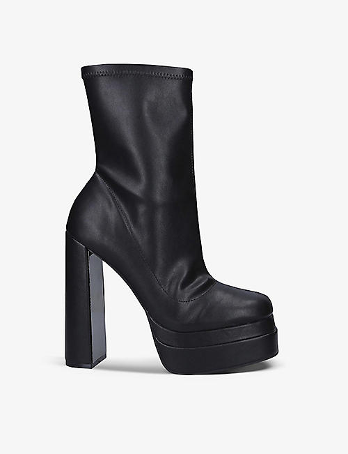CARVELA: Tower platform faux-leather high-heel boots