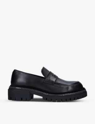 CARVELA: Dazzle diamante-trim leather loafers