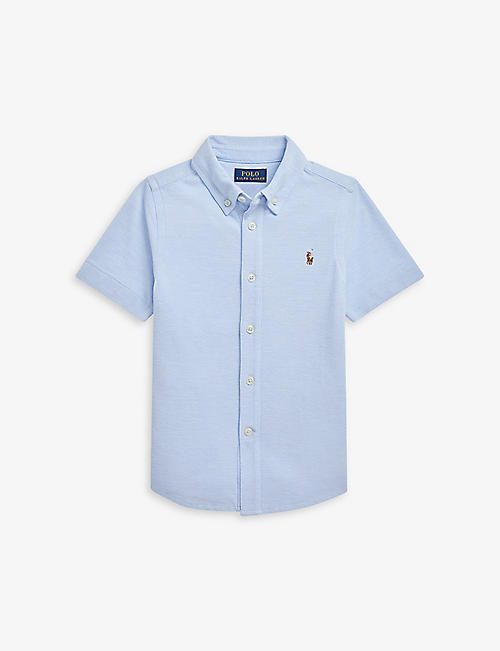 RALPH LAUREN: Logo-embroidered short-sleeved cotton shirt 5-7 years
