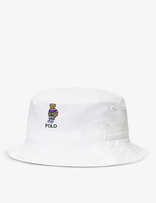 RALPH LAUREN：Polo Bear 品牌刺绣棉斜纹渔夫帽 2-7 岁