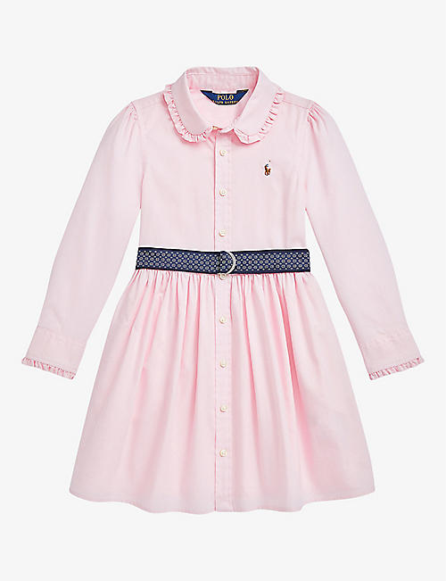RALPH LAUREN: Francine logo-embroidered cotton day dress 2-4 years