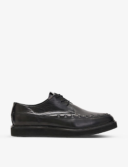 ALLSAINTS: Topper pointed-toe leather derby shoes