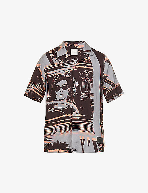PAUL SMITH: Getaway film-print regular-fit woven shirt