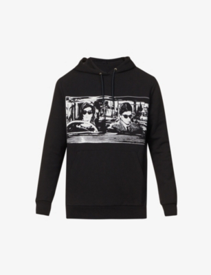 Graphic-print relaxed-fit organic-cotton hoody