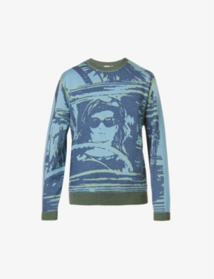 Graphic-print crewneck relaxed-fit organic-cotton sweatshirt