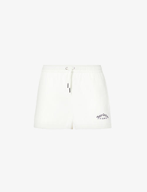 JUICY COUTURE: Brand-embroidered mid-rise cotton-blend shorts