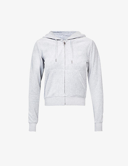 JUICY COUTURE: Robertson brand-embroidered velour hoody