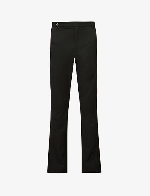 PIECES UNIQUES: Obsidienne straight-leg mid-rise stretch-woven trousers