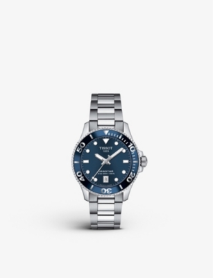 Tissot T120.210.11.041.00 Seastar 2000 Stainless-steel Watch In Blue