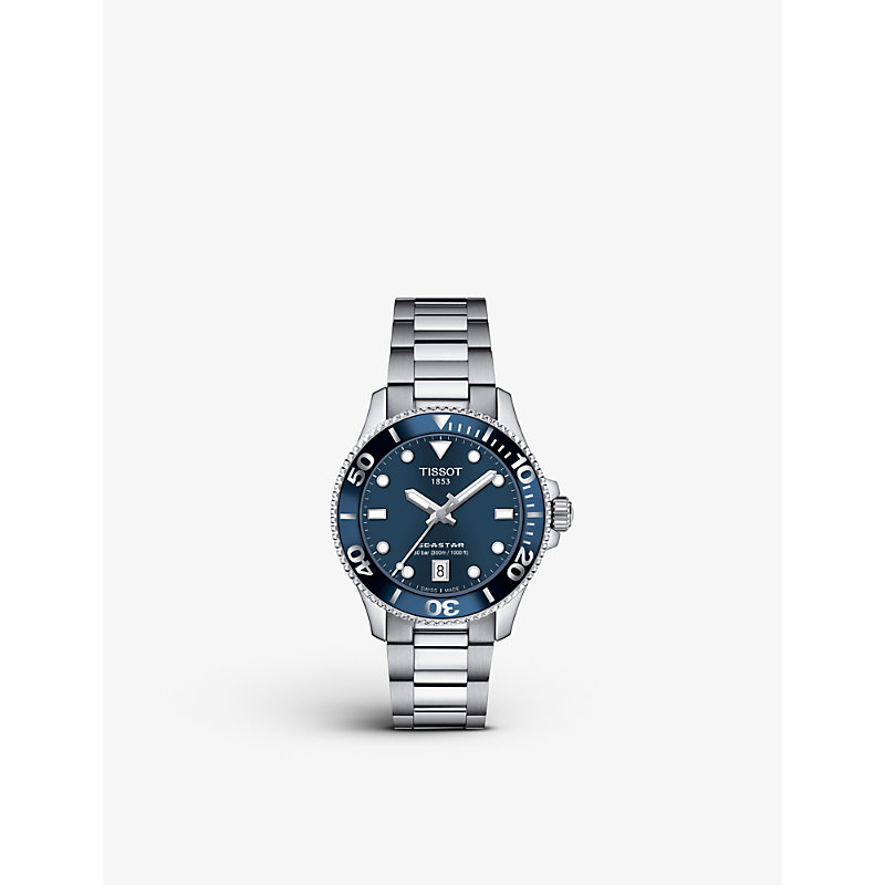 Tissot T120.210.11.041.00 Seastar 2000 Stainless-steel Watch In Blue