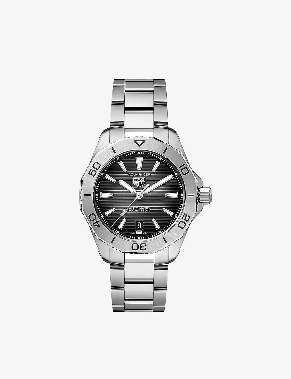 Shop Tag Heuer Men's Black Men's Black Wbp2110.ba0627 Aquaracer Stainless Steel Automatic Watch