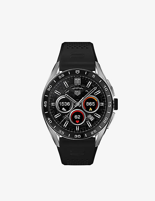 TAG HEUER: SBR8A10.BT6259 TAG Heuer Connected stainless-steel and rubber fitness watch