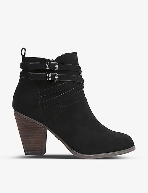 KG KURT GEIGER: Spike 3 buckle-fastening faux-leather ankle boots