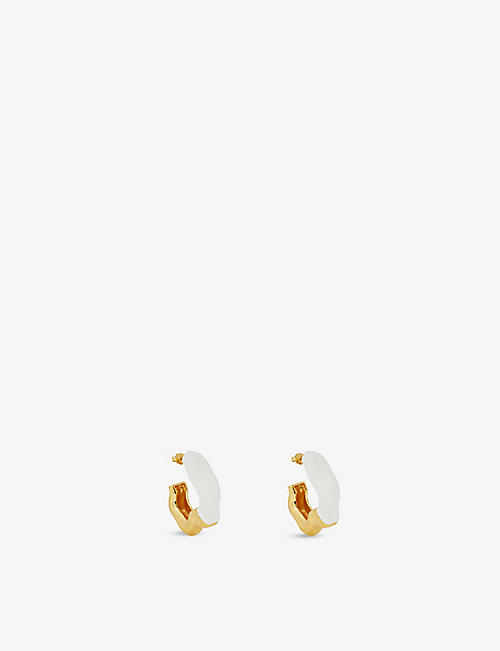 JOANNA LAURA CONSTANTINE: Feminine Waves enamel and 18ct gold-plated brass earrings