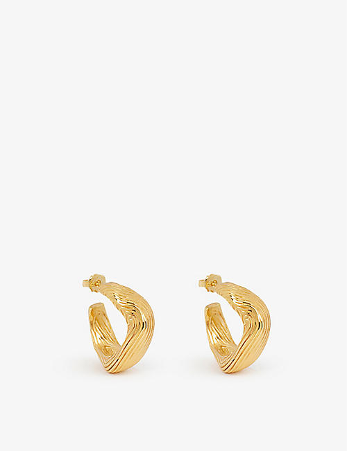 JOANNA LAURA CONSTANTINE: Waves 18ct yellow gold-plated brass earrings