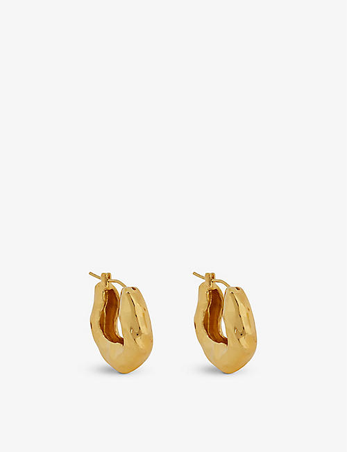 JOANNA LAURA CONSTANTINE: Statement Waves 18ct gold-plated brass earrings