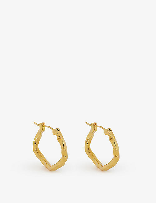 JOANNA LAURA CONSTANTINE: Waves 18ct yellow gold-plated brass earrings