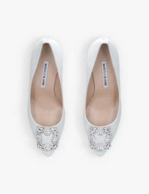 MANOLO BLAHNIK Hangisi 70 Swarovski crystal-embellished satin courts