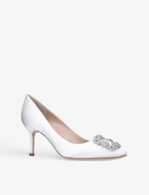 MANOLO BLAHNIK Hangisi 70 Swarovski crystal-embellished satin courts