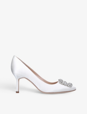 MANOLO BLAHNIK Hangisi 70 Swarovski crystal-embellished satin courts