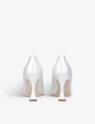 MANOLO BLAHNIK Fabeta crystal and pearl-embellished satin courts