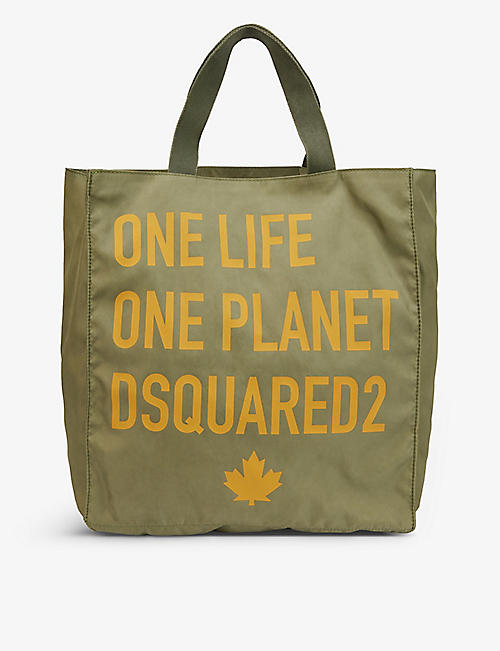 DSQUARED2: Text-print recycled-polyamide shopper bag