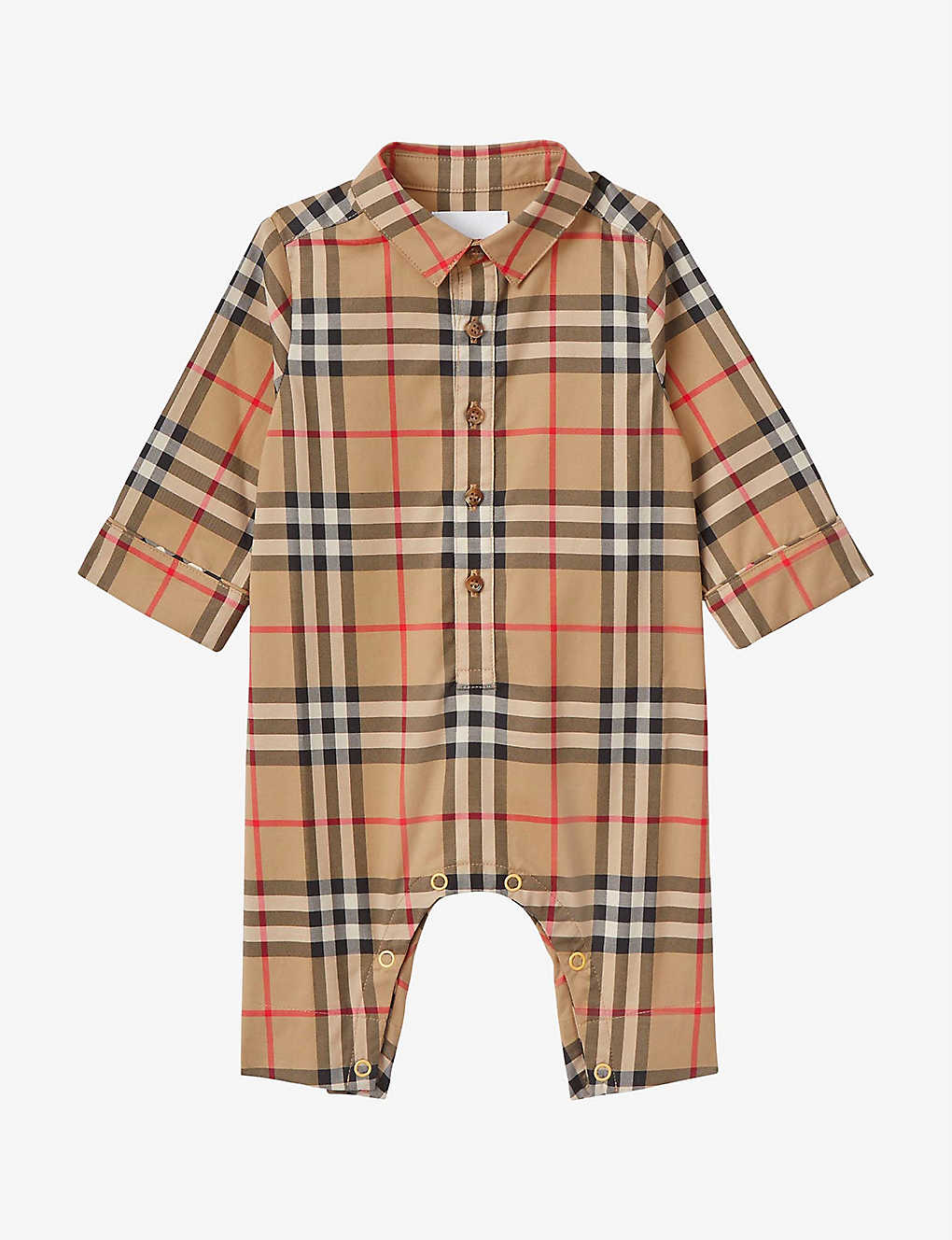 Carlo vintage check-print stretch-cotton baby grow 1 month 12 months Selfridges & Co Clothing Loungewear Sleepsuits 