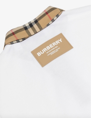 BURBERRY Sigrid vintage check-print polo shirt stretch-cotton dress 3-14 years