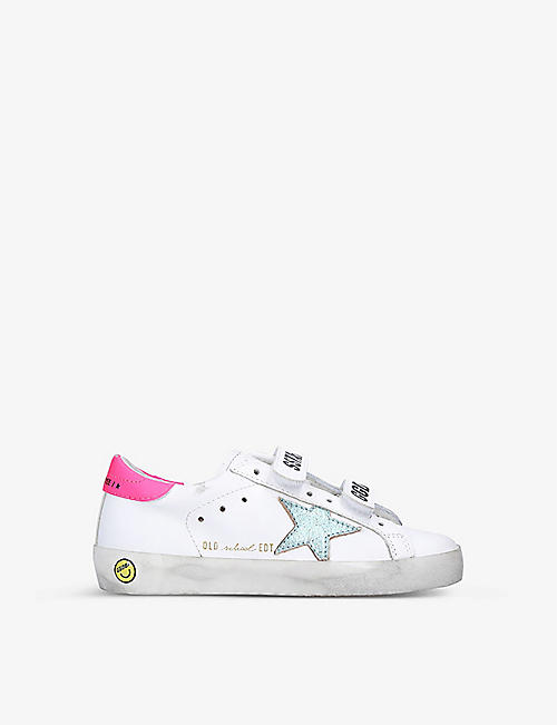 GOLDEN GOOSE: Old School low-top leather trainers 6-9 years