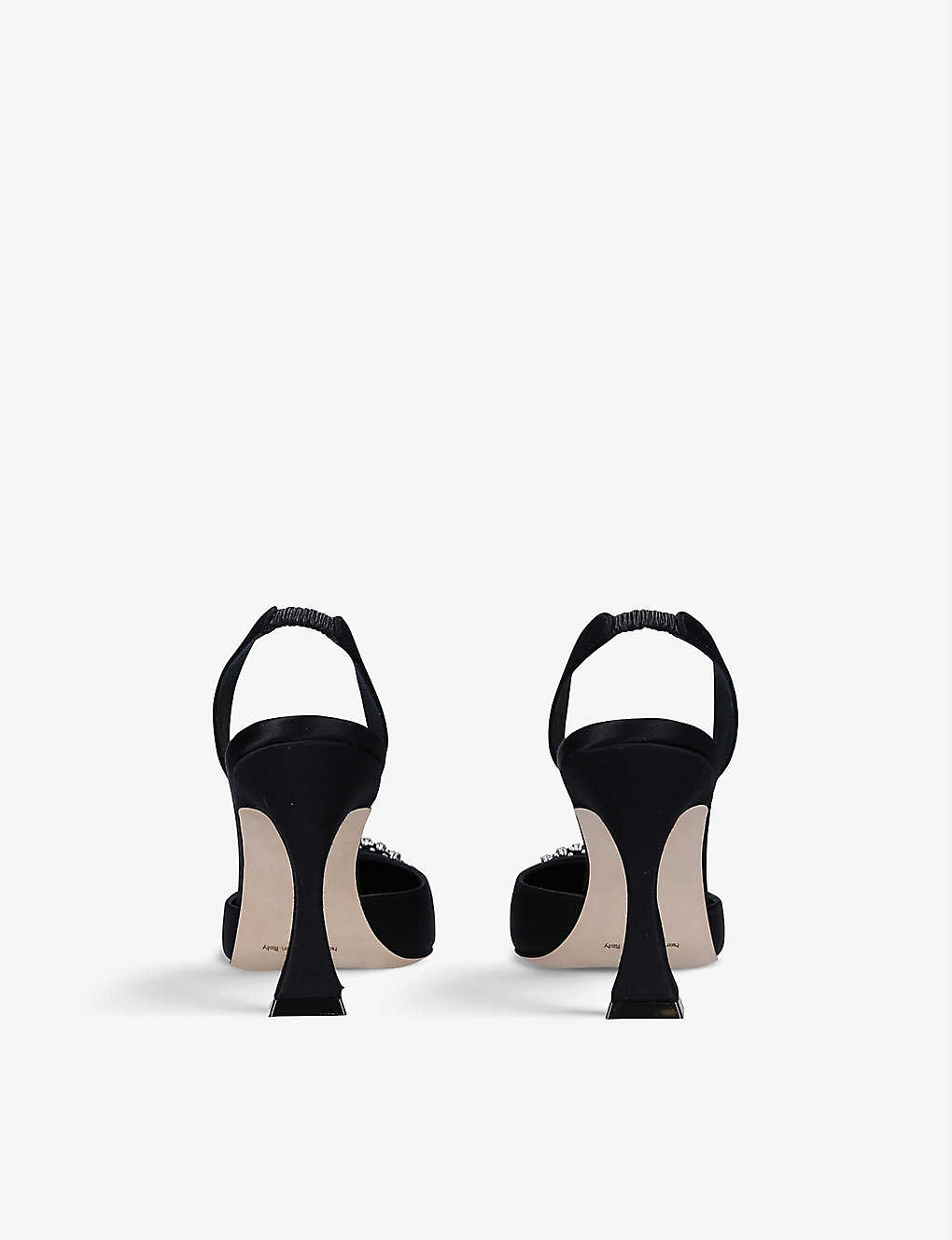 MANOLO BLAHNIK Prietasli satin slingback mules