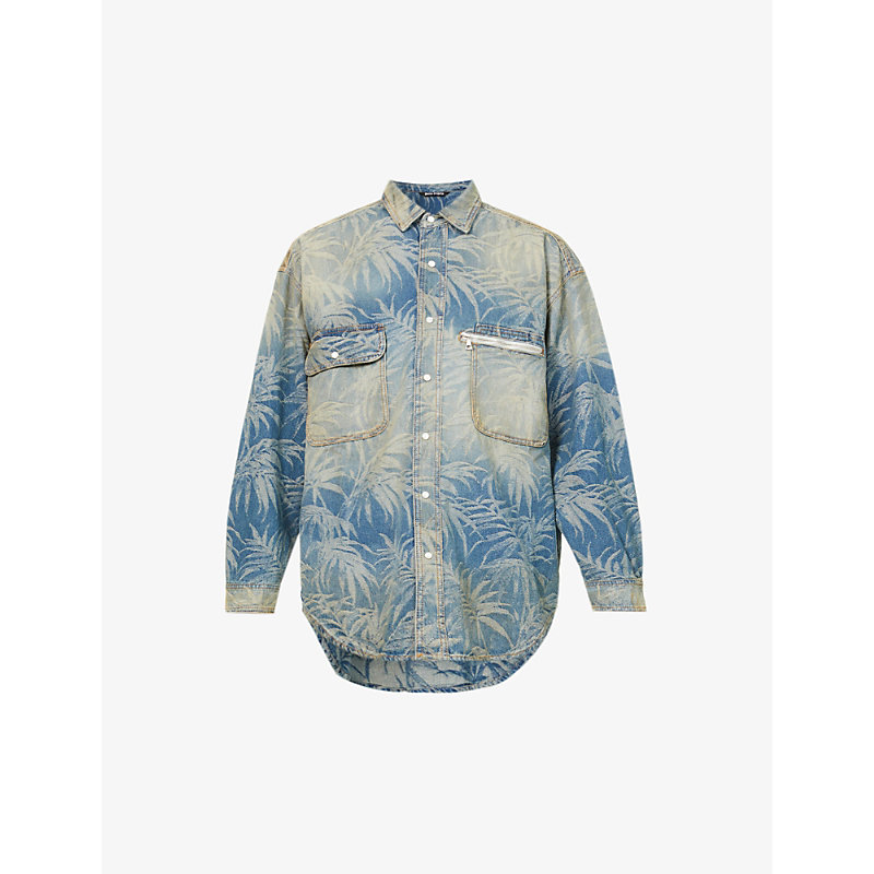 PALM ANGELS JUNGLE RELAXED-FIT DENIM SHIRT