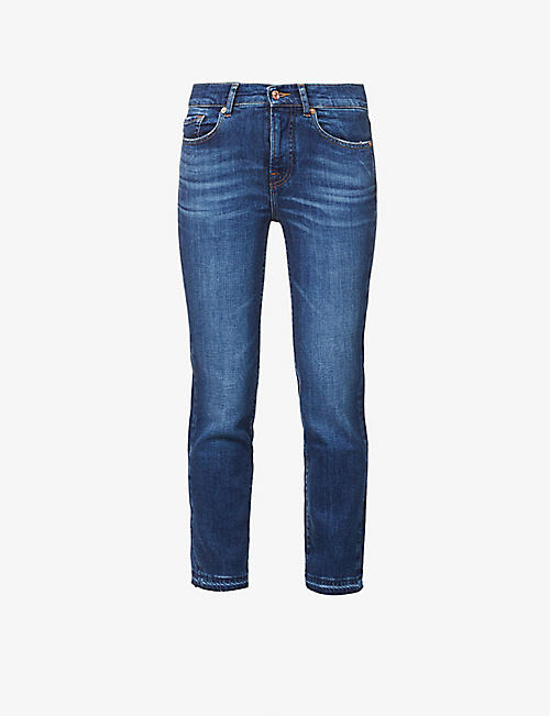 7 FOR ALL MANKIND: The Straight straight-leg mid-rise stretch-denim jeans