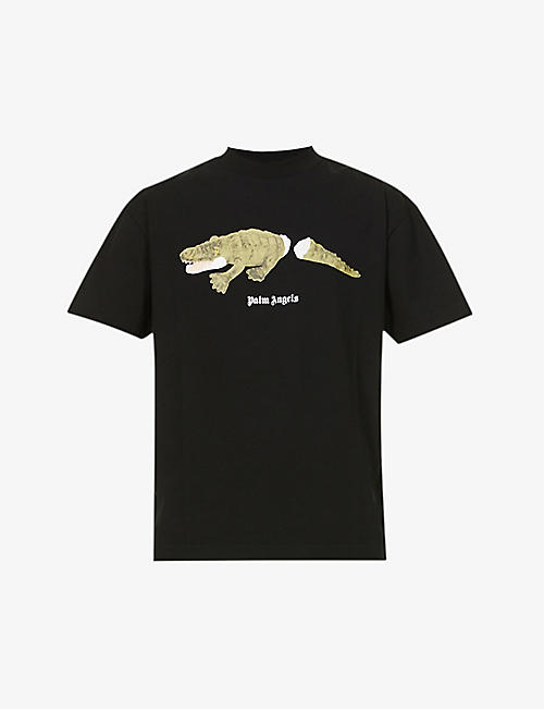 PALM ANGELS: Croco graphic-print cotton-jersey T-shirt