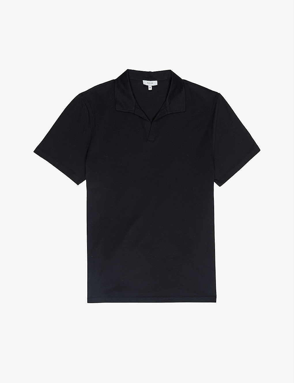 Reiss Mens Navy Jaxx Open-collar Mercerised-cotton Polo Shirt