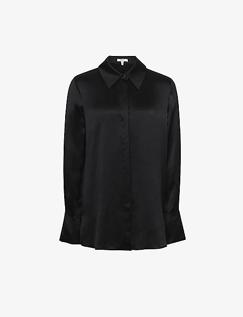 REISS: Hailey point-collar silk shirt