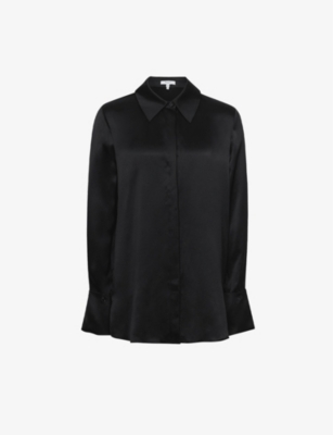 Reiss Hailey Silk Shirt In Black