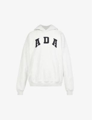 ADANOLA Varsity Brand-embroidered Cotton-jersey Hoody, 50% OFF