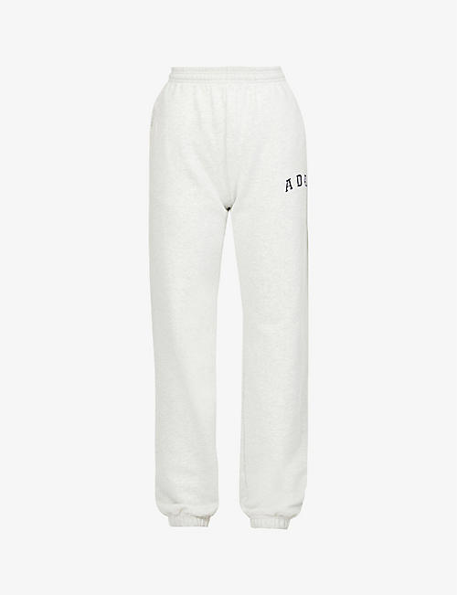 ADANOLA: Logo-embroidered tapered high-rise cotton-jersey jogging bottoms
