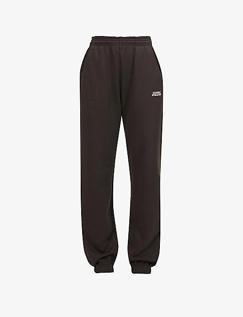 ADANOLA: Logo-print high-rise relaxed-fit cotton-jersey jogging bottoms