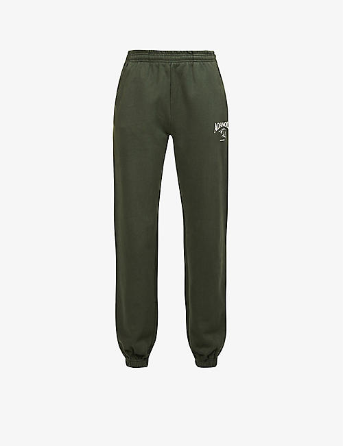 ADANOLA: Logo-embroidered tapered-leg high-rise cotton-jersey jogging bottoms